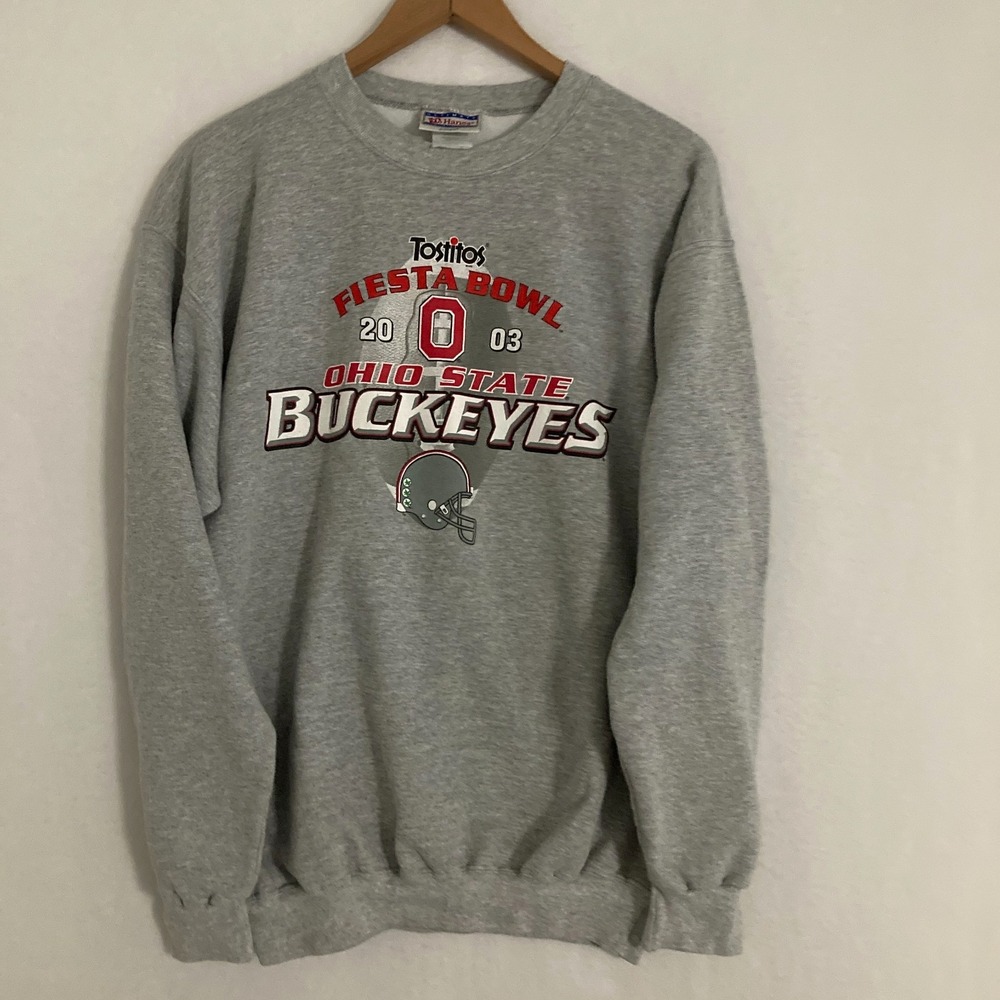 Vtg 2003 Ohio State University Buckeye Tostito Fiesta Bowl Sweatshirt M Crewneck